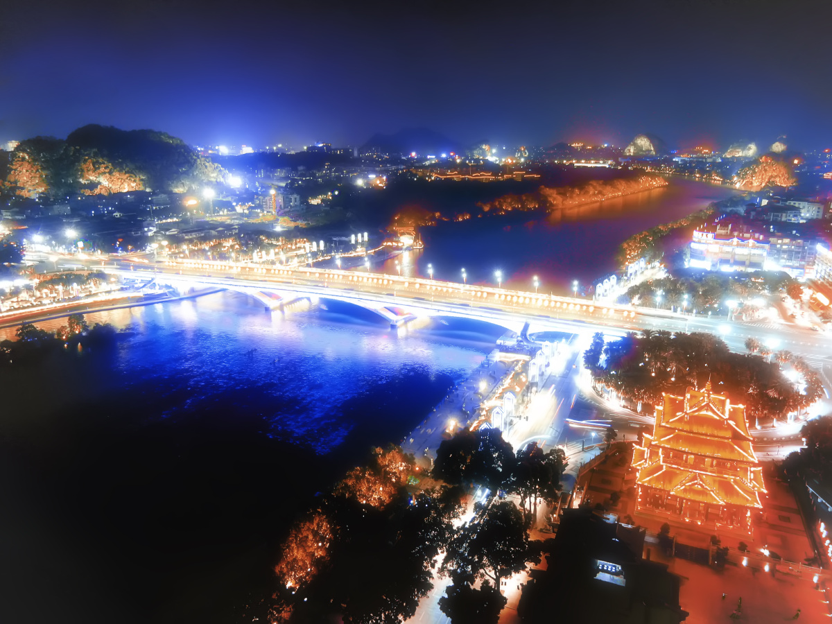桂林解放桥夜景