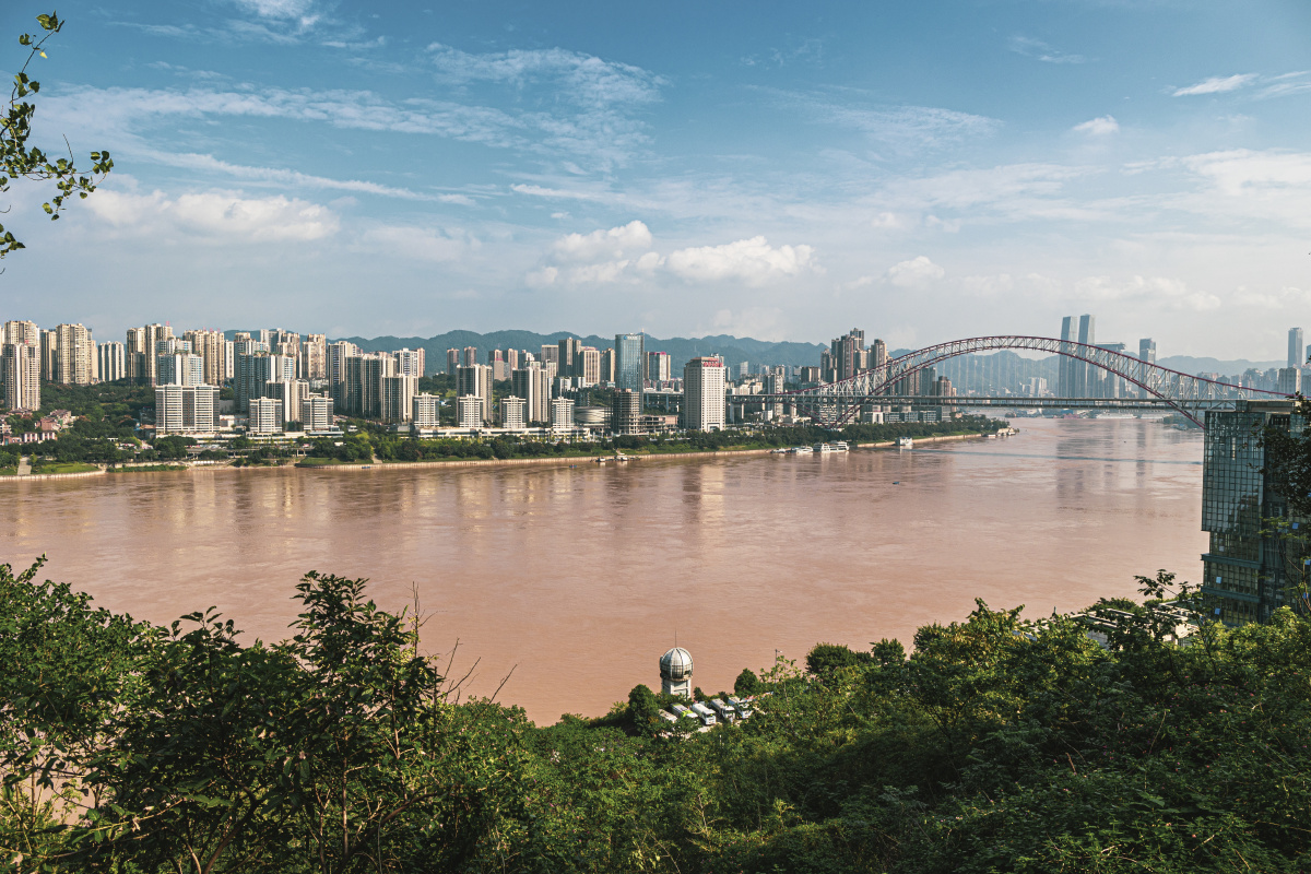 江北塔山远眺长江