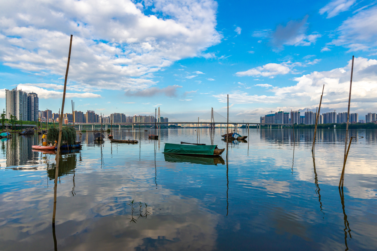 清远北江南岸公园和洲心大桥