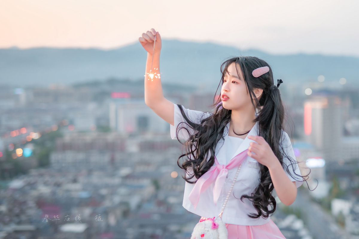 天台粉色少女仙女棒