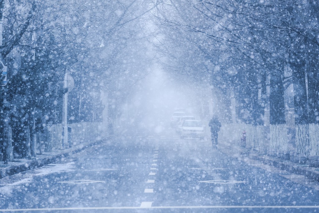 二月青岛，大雪纷飞