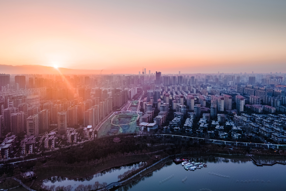 西安曲江南湖w酒店航拍