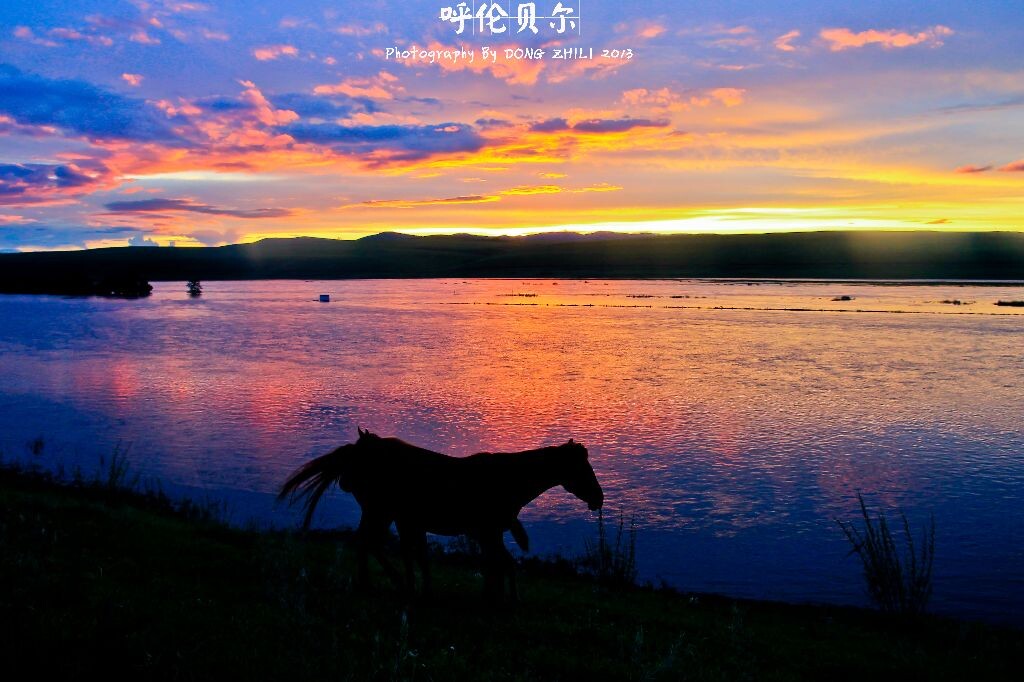 额尔古纳河日落<br />
