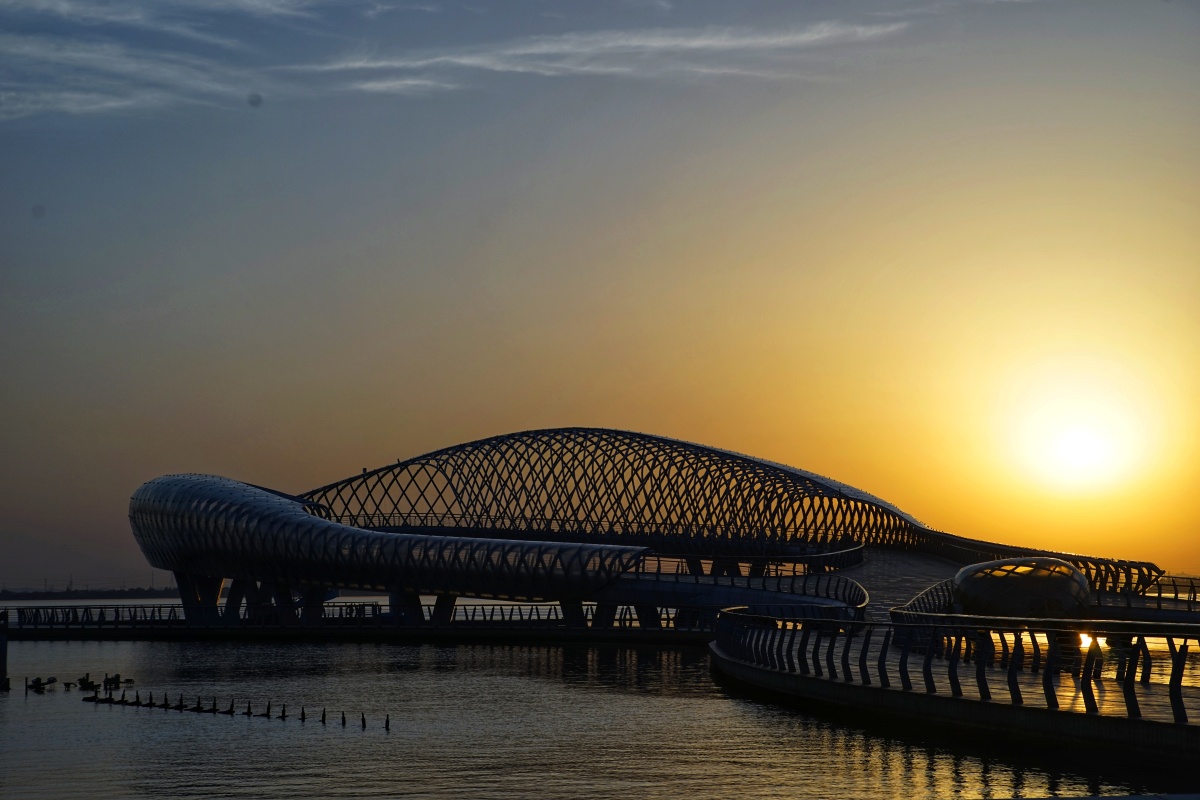 苏州太湖湾阅湖台日落