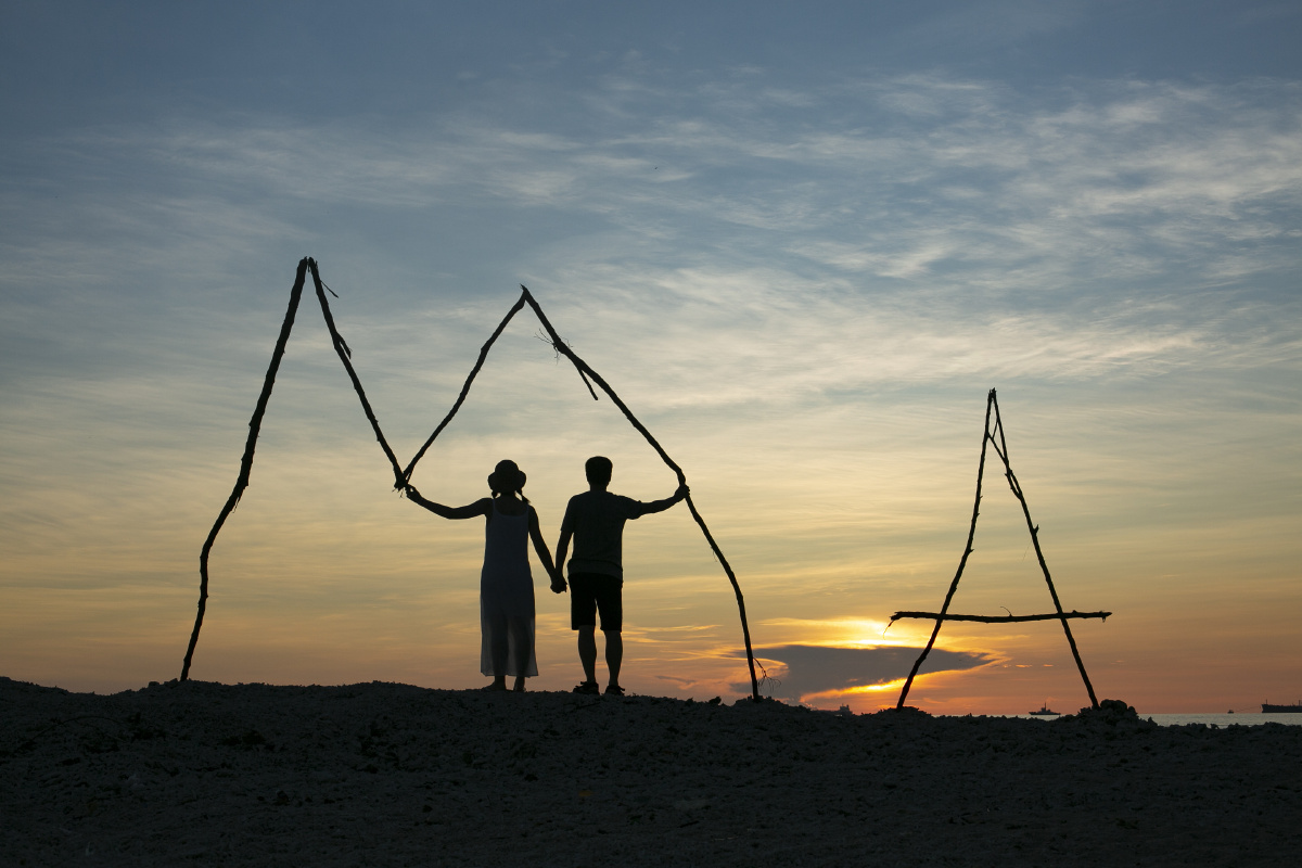 夕阳黄昏剪影双重曝光喜欢吗