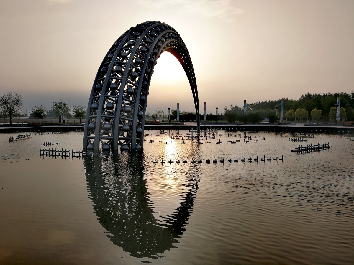 手机拍摄开原滨水新城景观带