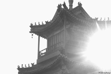 大慈阁和斜阳