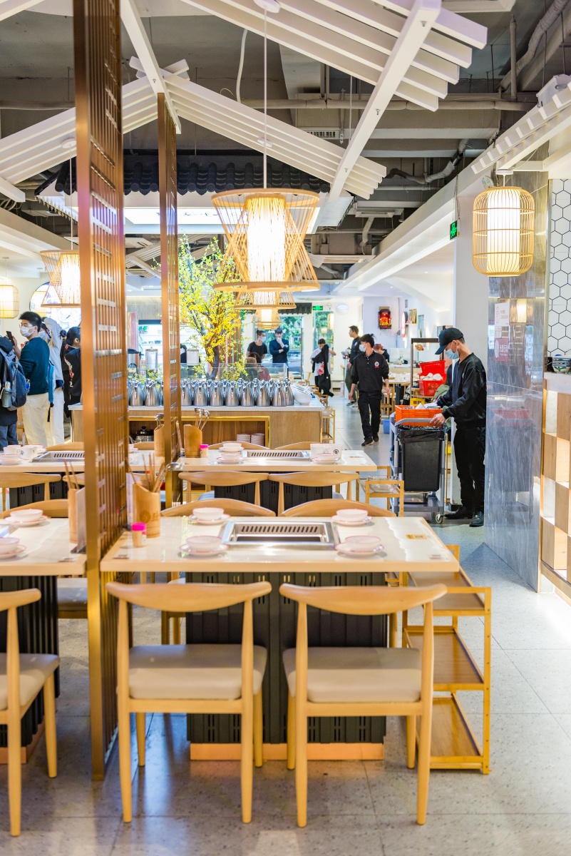 广州练掌门火锅店内部装修 室内空间 餐厅