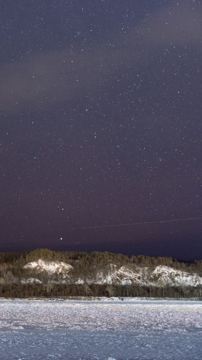黑龙江漠河北极村的星空冬天