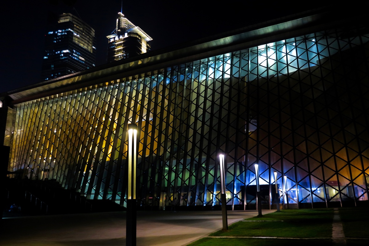 深圳图书馆夜景城市都市#剧院城市建筑大赏灯光建设购买并下载购买