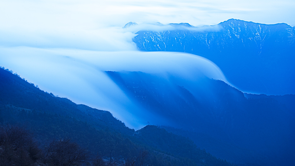 云瀑- 风光, 长曝光, 佳能, 牛背山, 自然 - 云
