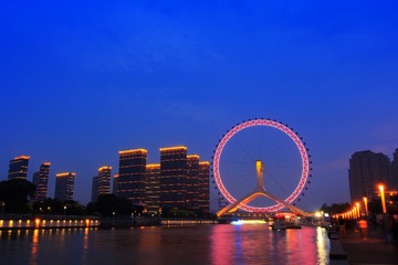 天津之眼夜色-天海河永乐桥