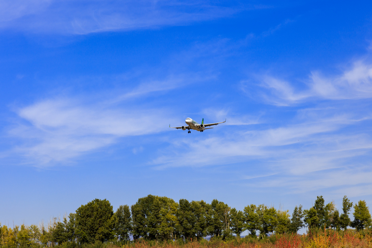 蓝天白云飞机