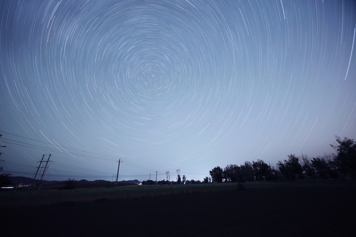 北极星星轨星空