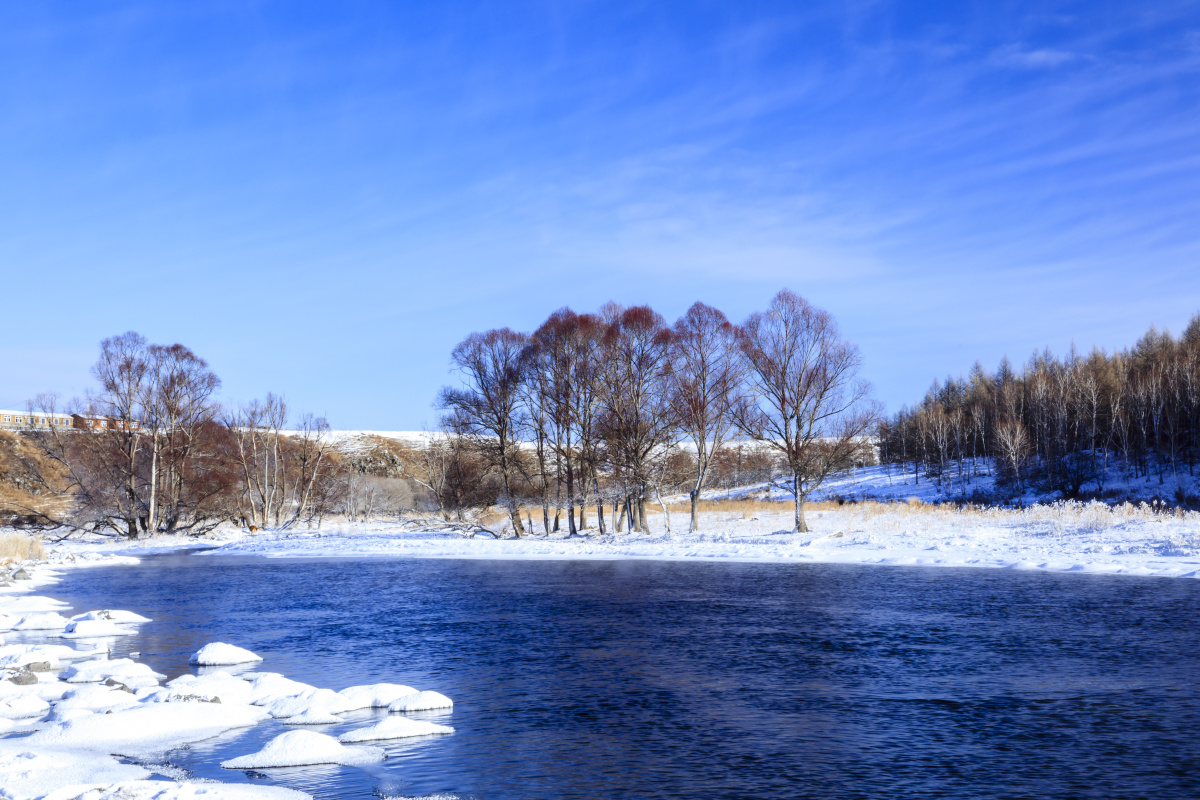 阿尔山不冻河,冬季. - 内蒙古贝尔生态旅行社