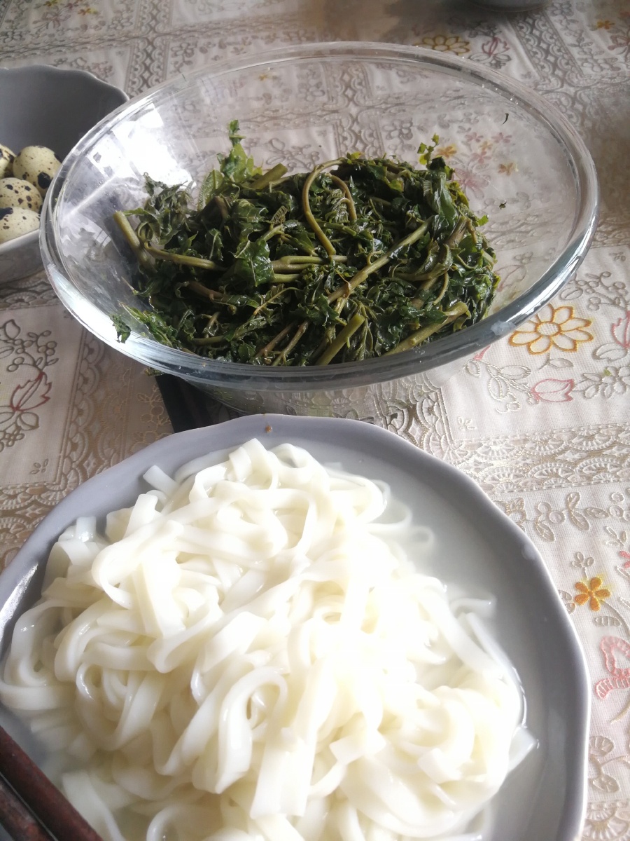 香椿芽配白水面条