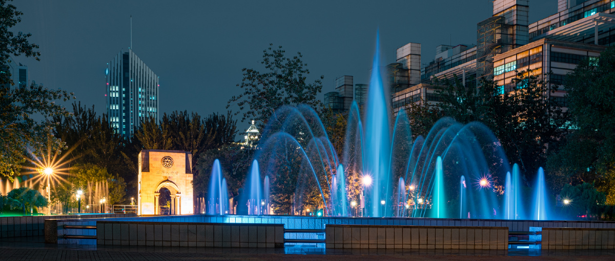 毕业临行前北洋广场的喷泉