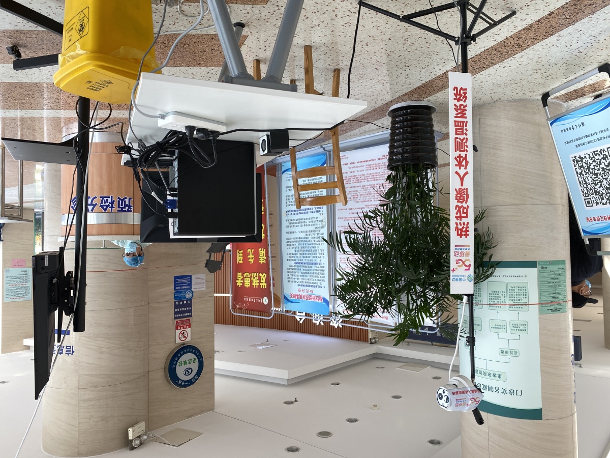 医院入口处的热成像人体测温