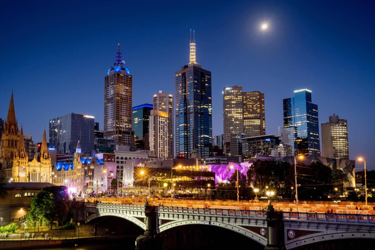 墨尔本市中心夜景