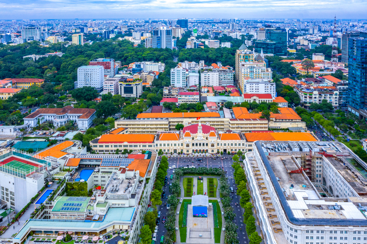 俯瞰胡志明市中心