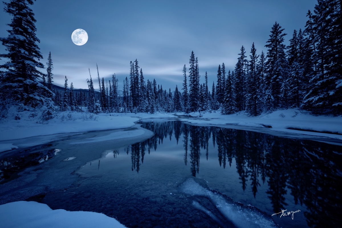 寒山月夜声无寂一片倾城满心头冬夜静寂无声仿佛整个