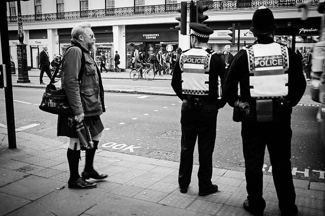 Police and man with kilt