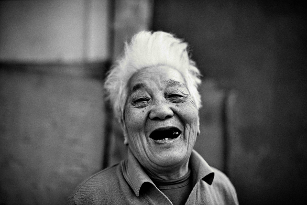 a happy old woman