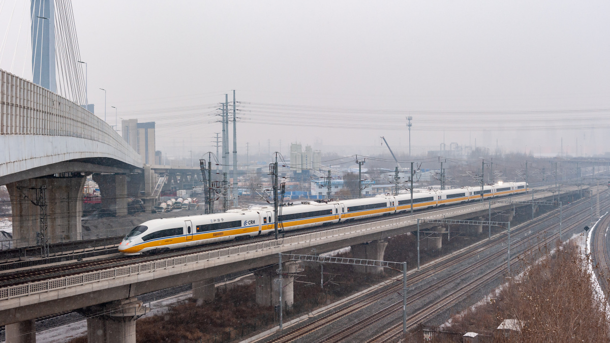 雪中动检crh380bja0504高速综合检测列车