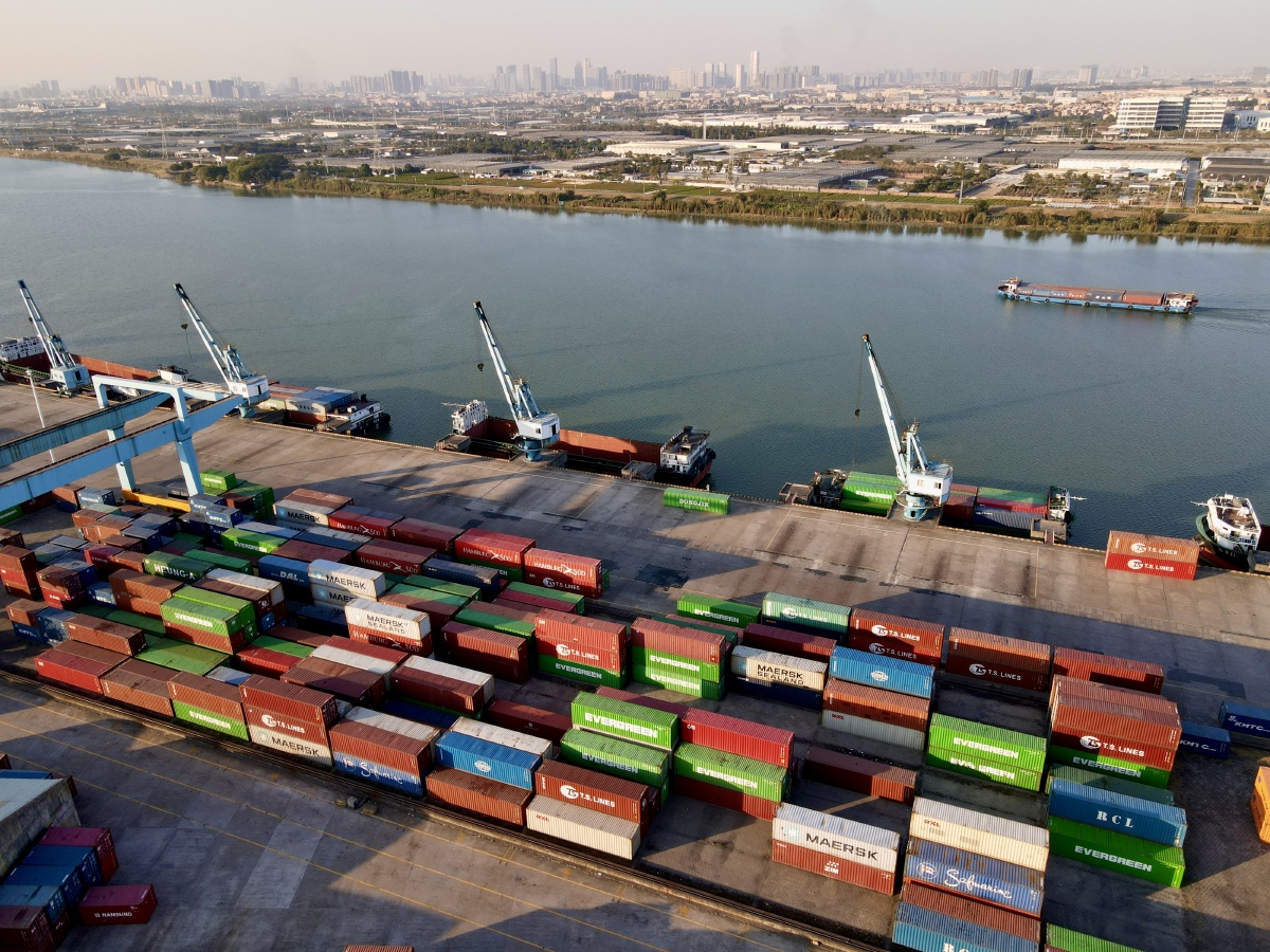 2021第一天繁忙的内河港口顺德勒流