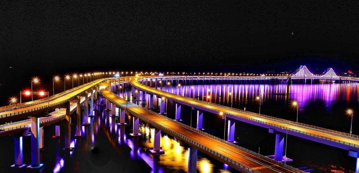 星海湾大桥夜景