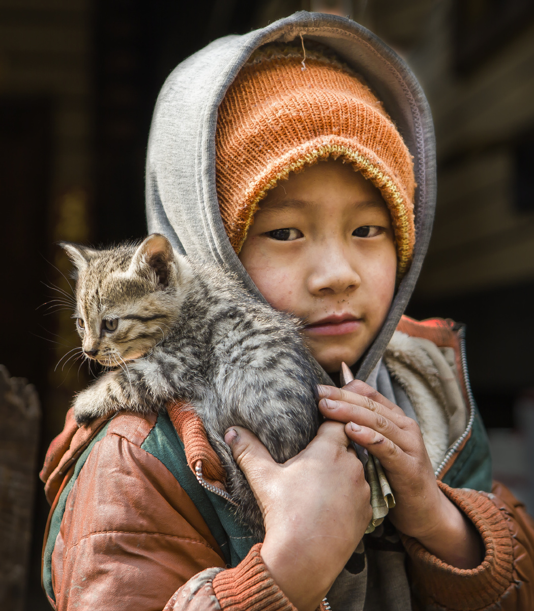 怒族儿童拍于云南贡山县独龙江