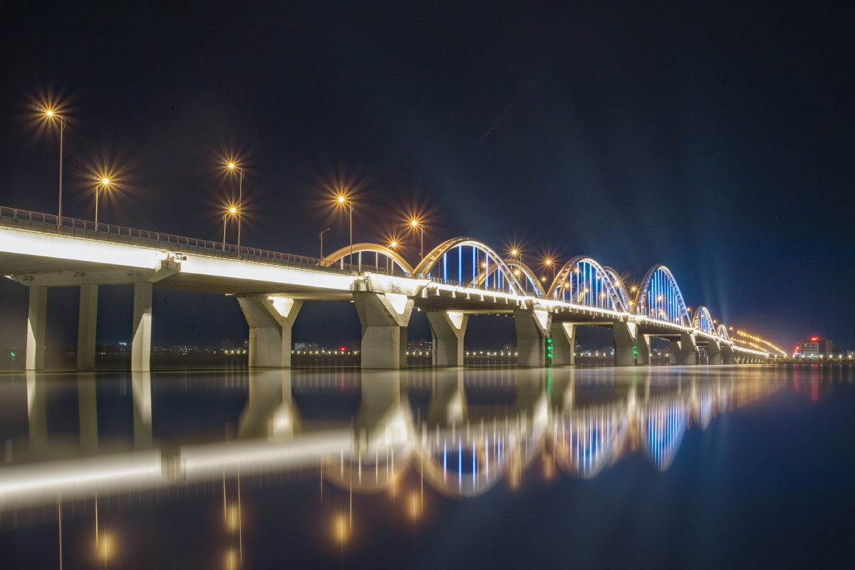 潮州金山大桥光影