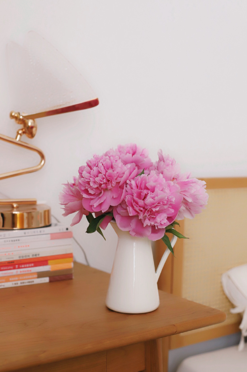 今天的重瓣芍药实在太好看了,提溜着花瓶在各个角落里拍了一圈