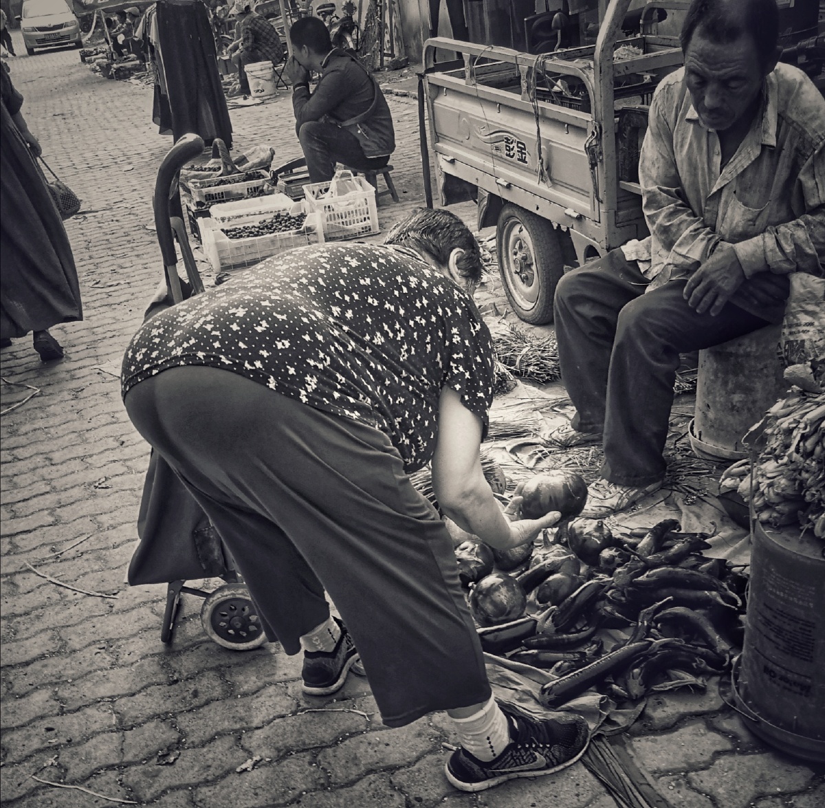 买菜的大妈 - 蓝色梦想2018 - 图虫