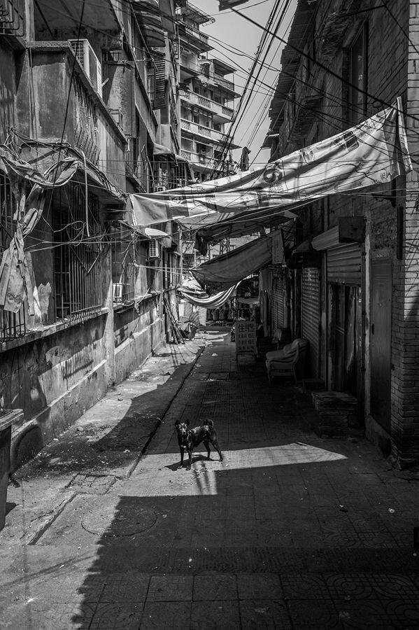 烈日下的中兴路老街<br />

