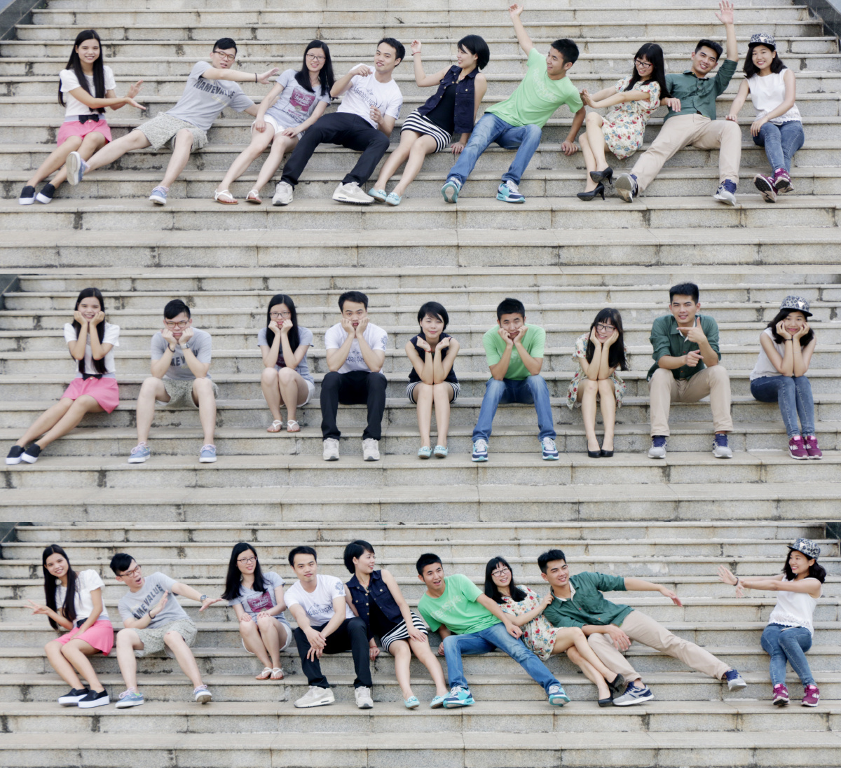 拍拍得钟海楼楼梯,四年里在这里拍的合照是最多的.