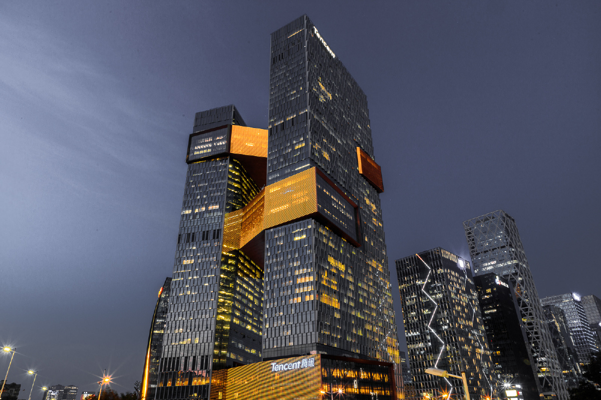 城市建筑后期黑金风格腾讯滨海总部大厦