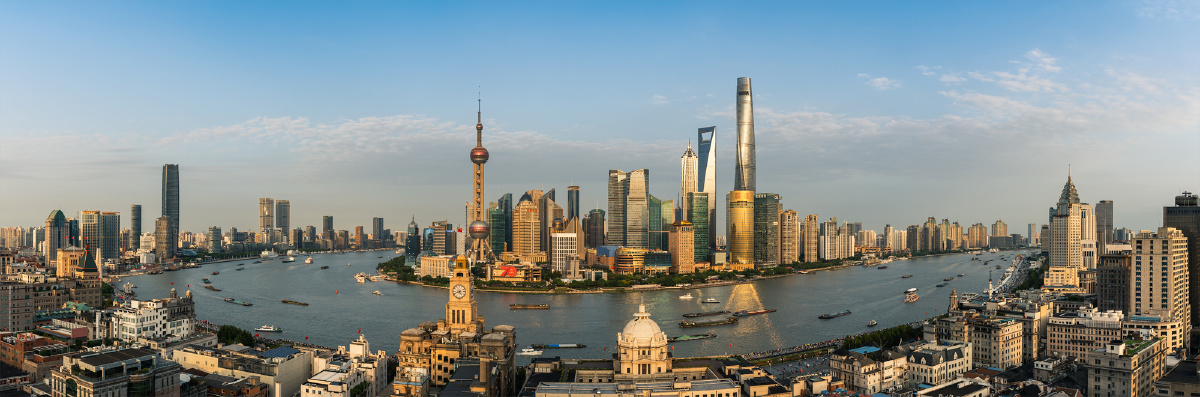 夕照陆家嘴全景图