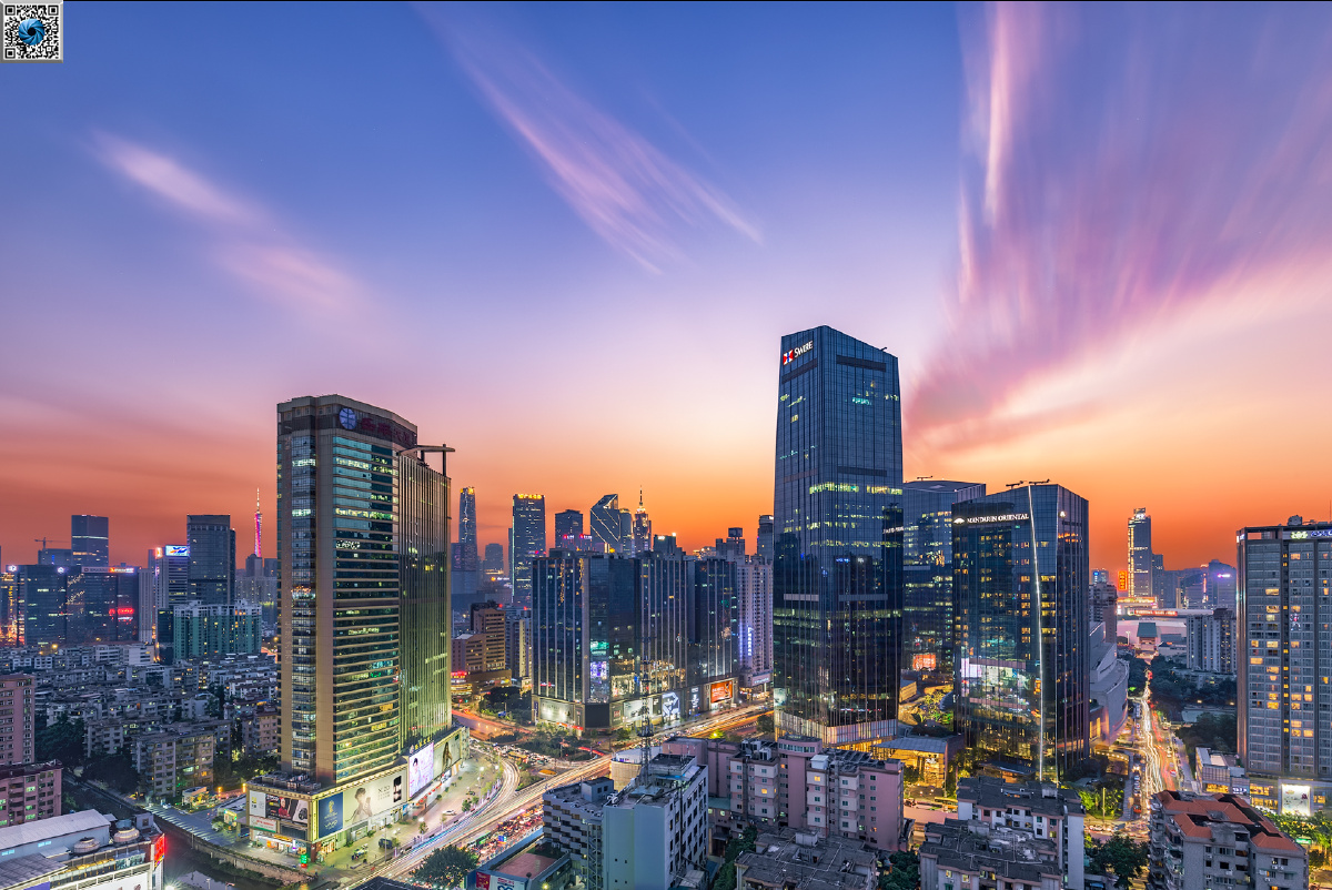sunset view of canton city