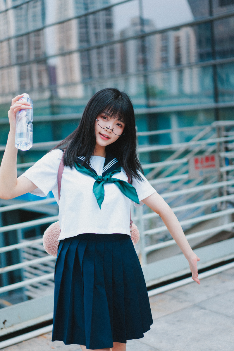 jk制服青春少女可爱萌妹子日系小清新胶片