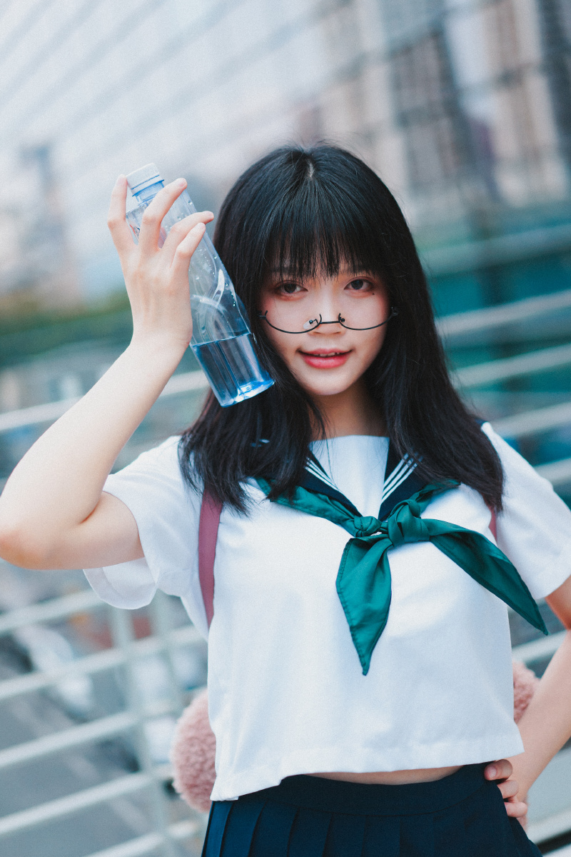 jk制服青春少女可爱萌妹子日系小清新胶片