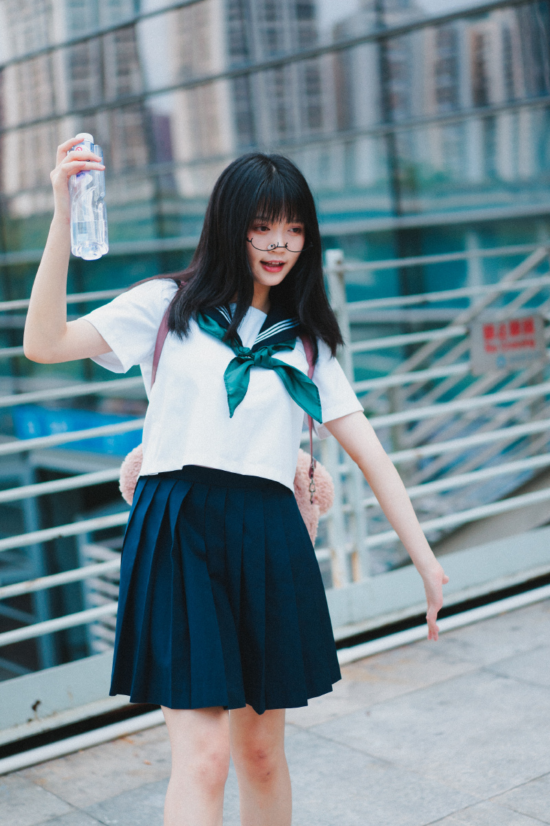jk制服青春少女可爱萌妹子日系小清新胶片
