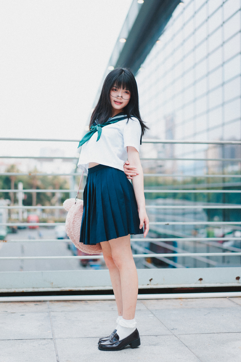 jk制服青春少女可爱萌妹子日系小清新胶片