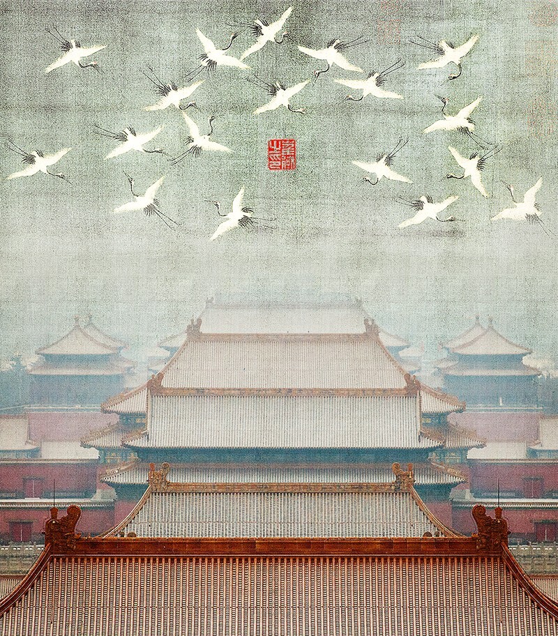 一月，北京飞雪，景山俯瞰，遥想徽宗笔下，瑞鹤起舞。