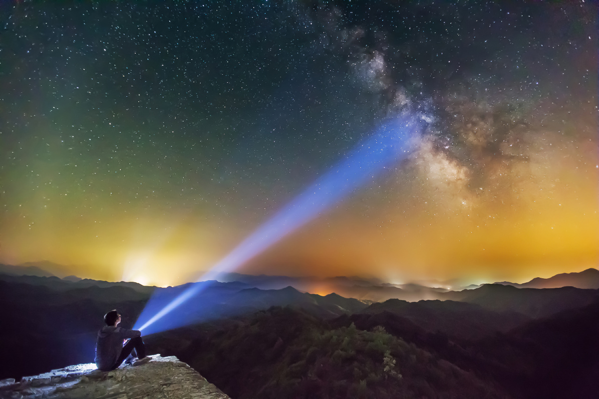 人像组-银河与仰望星空的少年-光拾