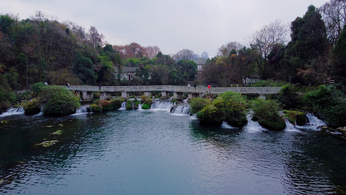贵阳花溪公园航拍