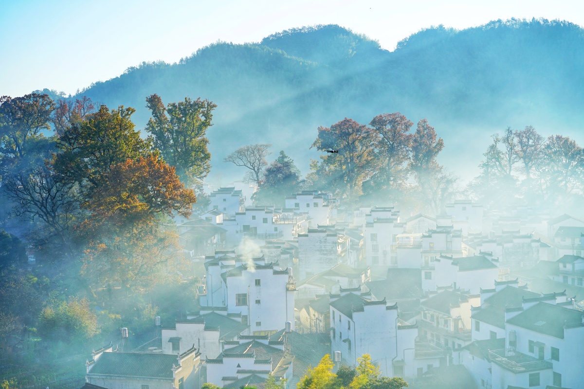 晨拍秋程村石城婺源