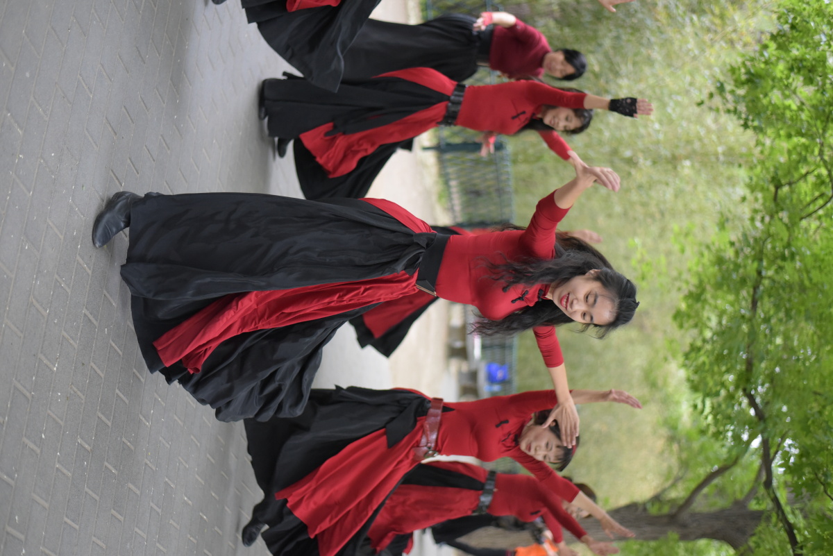 紫竹院公园跳舞的美女