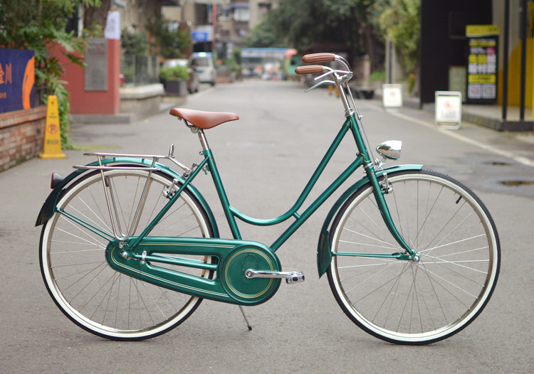 largestone邮政绿女士弯梁复古自行车