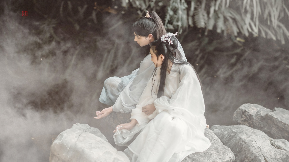 汉服情侣拍摄模特咖啡小西瓜摄影后期我祝各位七夕快乐